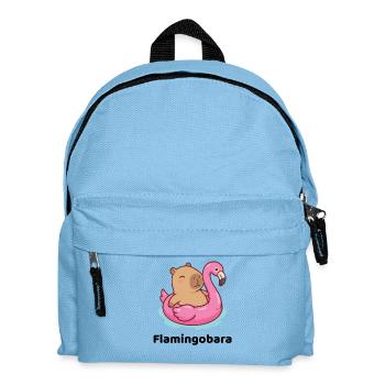 Kuscheltier auf rosa Flamingo - capybara - Kinder Rucksack - Hellblau - Vorne