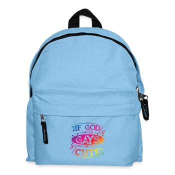 If God Hates Gays Why Are We So Cute Pride Art - Kinder Rucksack - Hellblau - Vorne