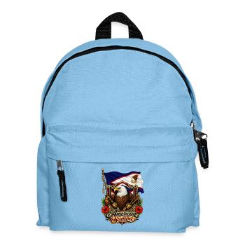 Adlerflagge von Amerikanisch-Samoa - Kinder Rucksack - Hellblau - Vorne