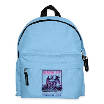 Kinda Fit Sorta Fat Drachen Gewichtheben - Kinder Rucksack - Hellblau - Vorne