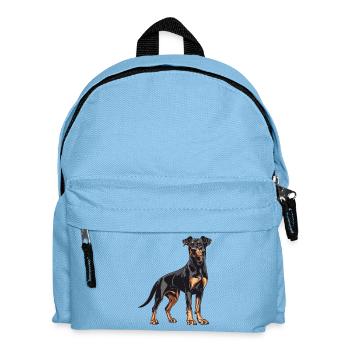 Élégance de l’Illustration du Doberman - Sac à dos Enfant - bleu clair - Devant