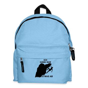 Ich häng nur etwas ab lustiges Bergsteiger Spruch - Kinder Rucksack - Hellblau - Vorne