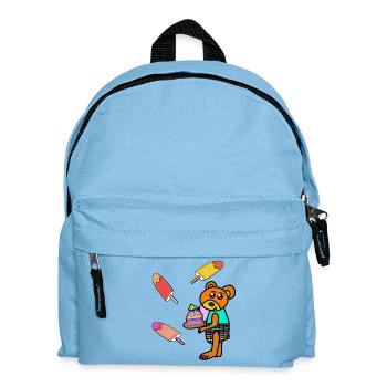 Teddy Teddys Kinder Eiskrem Muffin naschen - Kinder Rucksack - Hellblau - Vorne