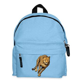 Leopardensprint Wildes Muster - Kinder Rucksack - Hellblau - Vorne