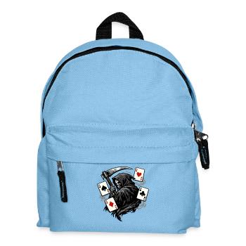 Grim Reaper Poker Player Dark Fantasy Motif - Kids' Backpack - light blue - Front