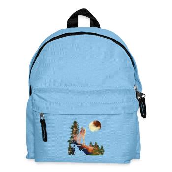 hiking, wanderlust, night hiking, moonlight, - Kids' Backpack - light blue - Front