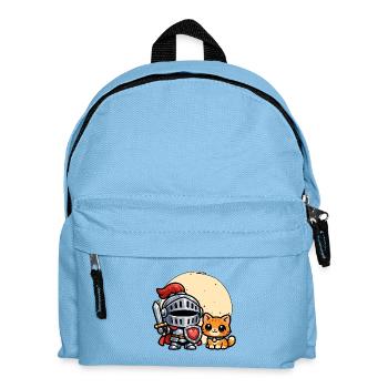 Niedliche Katze und Ritter Ren Faire Mittelalter - Kinder Rucksack - Hellblau - Vorne