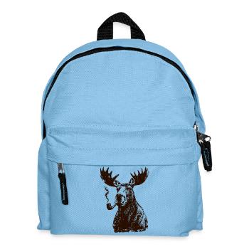 Moose with Whistle – Fun Scandinavia & Forest Mot - Kids' Backpack - light blue - Front
