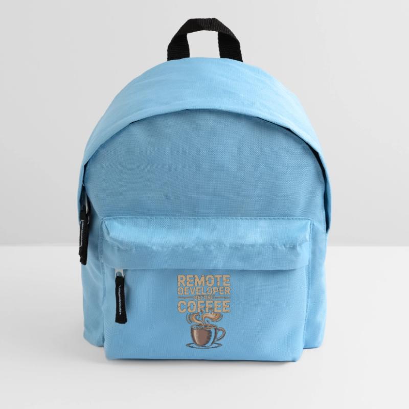 Remote Developer Before Remote Coder Coffee Lover Kids' Backpack