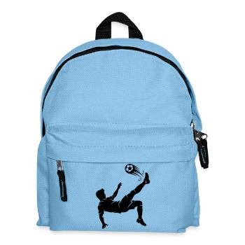 Fallrückzieher Fussball Silhouette - Kinder Rucksack - Hellblau - Vorne