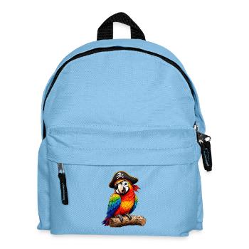 Colorful pirate parrot with eye patch for kids - Kids' Backpack - light blue - Front