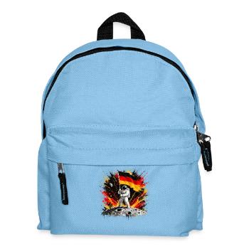 Astronaut mit Deutschlandflagge auf Mond - Kinder Rucksack - Hellblau - Vorne