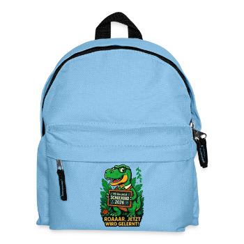 Dino Schulkind 2026 ROAAAAR jetzt lernen - Kinder Rucksack - Hellblau - Vorne