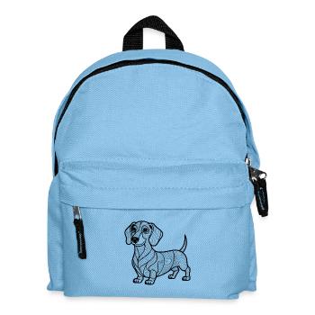 Dackel - Kinder Rucksack - Hellblau - Vorne