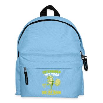 Entspannter Frosch Yoga Duftbaum - Kinder Rucksack - Hellblau - Vorne