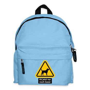 Ab jetzt nur noch Gassi - Kinder Rucksack - Hellblau - Vorne