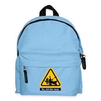 So, ich bin raus Kanufahrer - Kinder Rucksack - Hellblau - Vorne