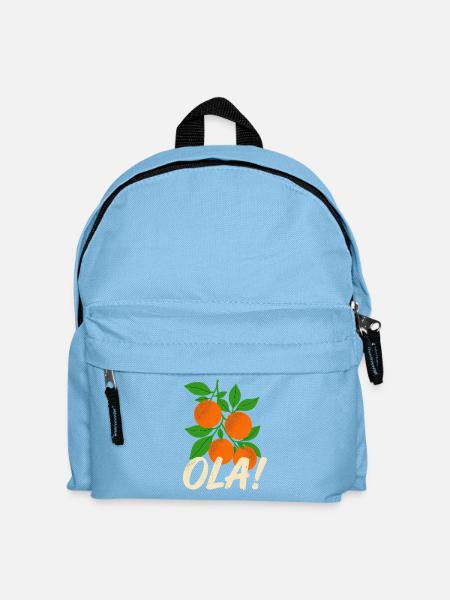 Olá Retro Orangen Pflanzen Urlaubs-Gruß - Kinder Rucksack - Hellblau