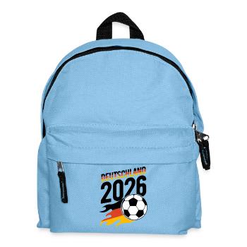 Fußball Flamme Deutschland 2026 - Kinder Rucksack - Hellblau - Vorne