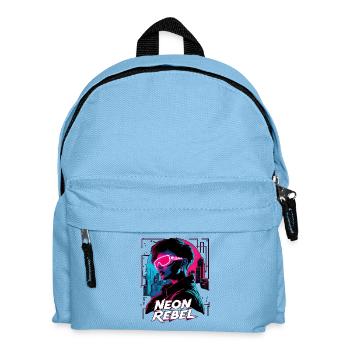 Fille Cyberpunk Rebelle Néon - Sac à dos Enfant - bleu clair - Devant