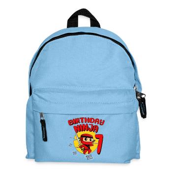Cadeau d’anniversaire pour la fête d’anniversaire de Ninja Ninja de 7 ans - Sac à dos Enfant - bleu clair - Devant