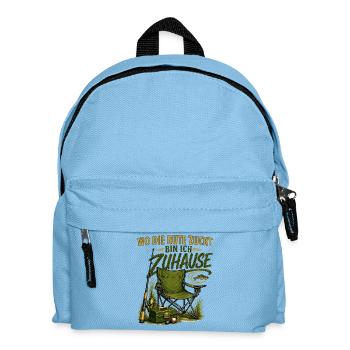 Wo Die Rute Zuckt Bin Ich Zuhause Angler - Kinder Rucksack - Hellblau - Vorne