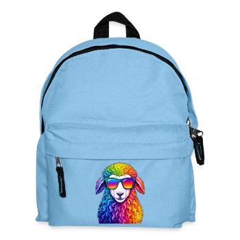 Rainbow Llama with Sunglasses - Kids' Backpack - light blue - Front