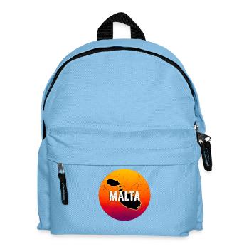 The map of Malta island retro sunset - Kids' Backpack - light blue - Front