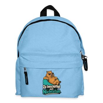 Zu Beschäftigt Mit Nichtstun Capybara Spruch - Kinder Rucksack - Hellblau - Vorne