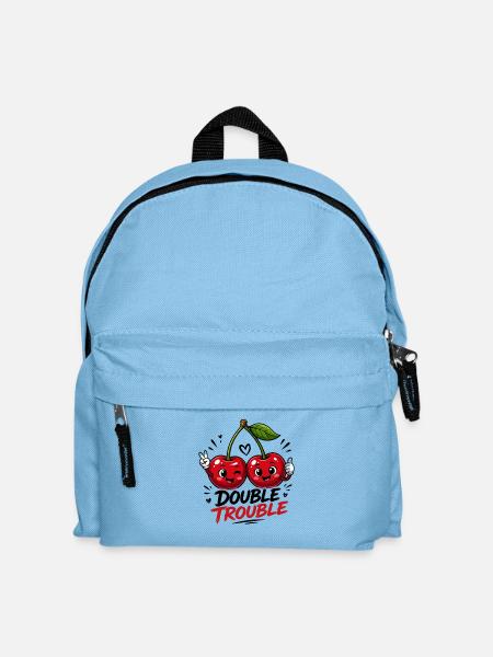 Double Trouble : Cerises Drôles pour le meilleur - Sac à dos Enfant - bleu clair