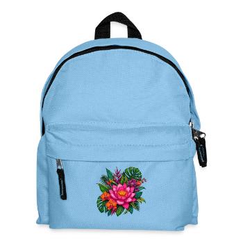 Pink Lotus und Tropenblüten Arrangement - Kinder Rucksack - Hellblau - Vorne