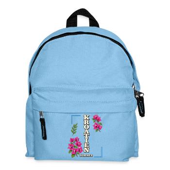 Kroatien Sommer mit Bougainvillea-Blüten - Kinder Rucksack - Hellblau - Vorne