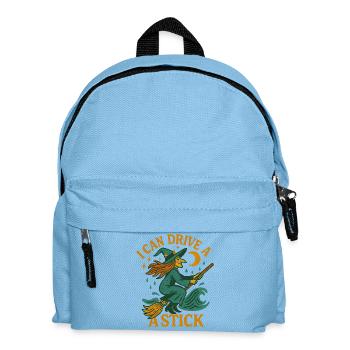 Witch on a Broom I Can Drive a Stick - Kids' Backpack - light blue - Front