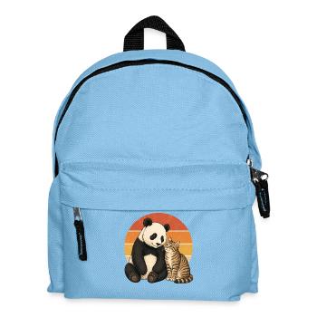 Panda and Cat - Kids' Backpack - light blue - Front
