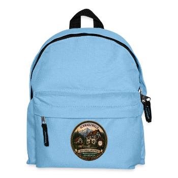 Schwarzwald mit Berge Wald Landschaft Hirsch Uhr - Kinder Rucksack - Hellblau - Vorne