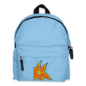 Dessin du contour fleur orange néon - Sac à dos Enfant - bleu clair - Devant