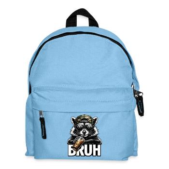 Bruh Waschbär Streetwear - Kinder Rucksack - Hellblau - Vorne