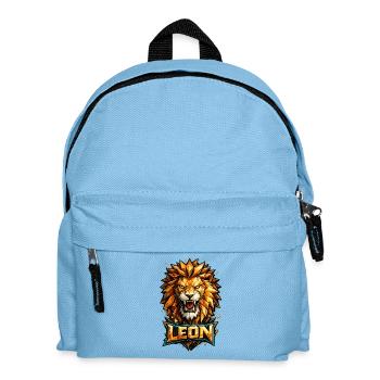 Leon Löwe Vorname Name Geschenk - Kinder Rucksack - Hellblau - Vorne