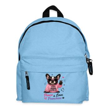 Zero Drama Frenchie Paix & Amour Frenchies - Sac à dos Enfant - bleu clair - Devant
