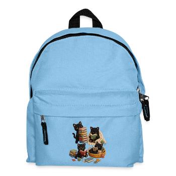 Lecture drôle de chat noir - Sac à dos Enfant - bleu clair - Devant