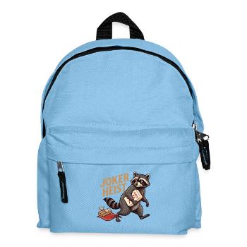 Mahjong Joker Heist Waschbär - Kinder Rucksack - Hellblau - Vorne