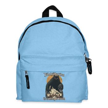 Riesige Schwarze Katze Isländische Weihnachtsnacht - Kinder Rucksack - Hellblau - Vorne