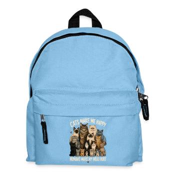 Cats Gather: Feline Crew Cheer - Kids' Backpack - light blue - Front