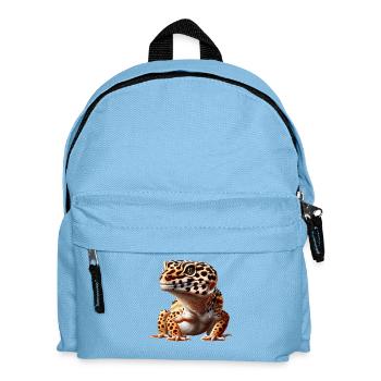 Leopardgecko - Kinder Rucksack - Hellblau - Vorne