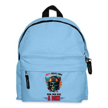 Echte Männer fahren Fahrrad - Kinder Rucksack - Hellblau - Vorne