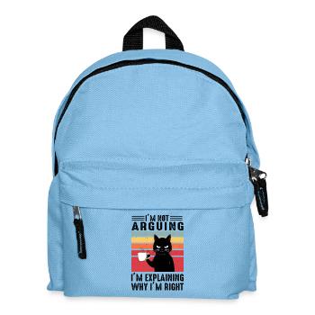 Im Not Arguing Retro Cat - Kinder Rucksack - Hellblau - Vorne
