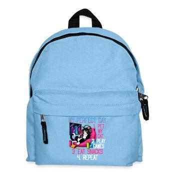 Gamer Gaming Cat Video Game - Kids' Backpack - light blue - Front