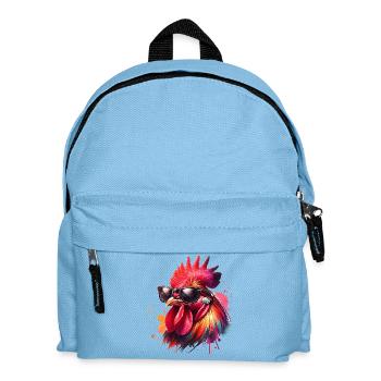 Hahn Motiv - Kinder Rucksack - Hellblau - Vorne