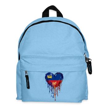 Liechtenstein Venezuela Flaggenherz Tropfenkunst - Kinder Rucksack - Hellblau - Vorne