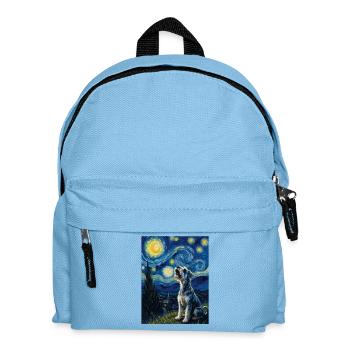 Sternennacht-Schnauzer-Kunstparodie-Porträt - Kinder Rucksack - Hellblau - Vorne